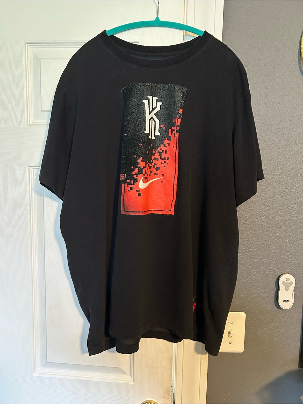 Nike Black Graphic Tee with Red Patch Kyrie Logo
